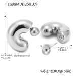 color: F1699-Steel Color Hollow Earrings
