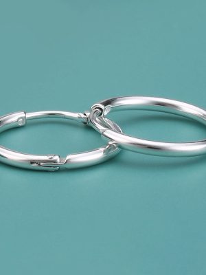 Same Style Silver Stainless Steel Coil Earrings Unisex Simple Earrings Hip Hop Ear Ring