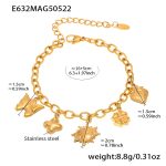 color: E632-Gold DIY Multi-charm Bracelet 16+5cm