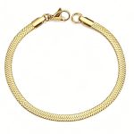 color: 4mm Blade Lobster Clasp Gold / size: 18cm Stainless Steel