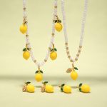 Summer Fresh Resin Lemon Daisy Necklace Handmade Beaded Highlight Shell Pearls Fruit Pendant Necklace Women