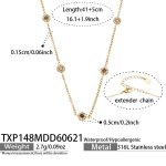 color: TXP148-Black Zircon Gold Necklace 41+5cm