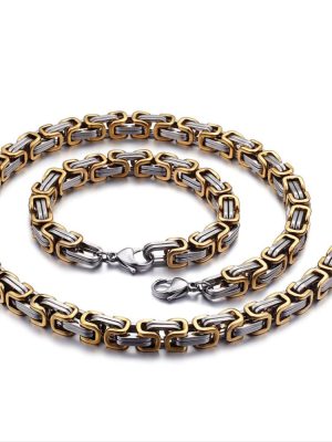 Stainless Steel Emperor Chain Necklace Sweater Chain Men's Exquisite Collar Ornament Clothing
