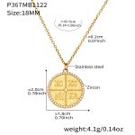 color: P367-Round Diameter 18mm Gold Necklace 41+5cm