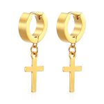 color: 4*9 Hanging Cross Earrings Gold MS-436