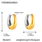 color: F583-Mixed Color U Shape Earrings -S-8mm