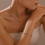 New Diamond Carved Cold Necklace Simple Temperament Non-Fading Stainless Steel Gold Plated Personalized Bracelet