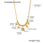 color: P1858-Gold Roman Numerals Necklace