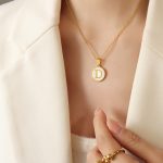 color: RP014-D Letter Gold Necklace -39+5cm