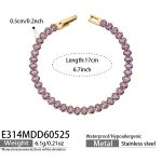 color: E314-Purple Zircon Bracelet -17cm