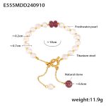 color: E555-Freshwater Pearl Grape Purple Bracelet