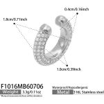 color: F1016-Zircon Steel Color Ear Clip -Single