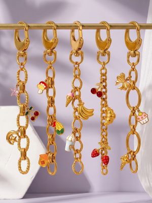 Sweet Cool Girl DIY Watermelon Donut Pendant Bag Chain Non-Fading Advanced Key Chain