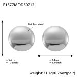 color: F1577-Steel Color Round Earrings