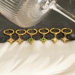 High-Grade Stainless Steel XINGX 18K Gold Rhinestone Earrings Women's All-Match Light Luxury Earrings