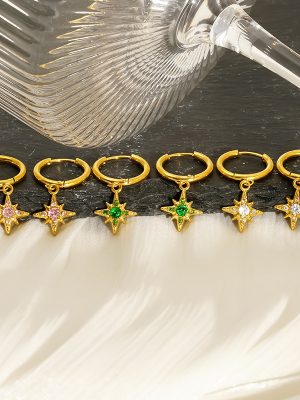 High-Grade Stainless Steel XINGX 18K Gold Rhinestone Earrings Women's All-Match Light Luxury Earrings
