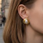 Light Luxury All-Match Chic Personalized Earrings Stainless Steel Plated 18K Thick Gold Capsules Beads