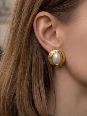 Light Luxury All-Match Chic Personalized Earrings Stainless Steel Plated 18K Thick Gold Capsules Beads