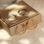 High-Grade Stainless Steel Knotted Earrings Light Luxury Women's Geometric round Decoration