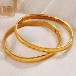 Simple Diamond-Shaped Cut Water Ripple Bracelet 18K Gold Plating Advanced Opening Design Bracelet