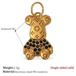 color: PJ423BKG Black Rhinestone Gold Pendant