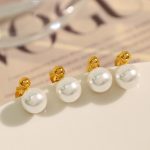 Pearl Stud Earrings Girls New Autumn and Winter Light Luxury Temperament Advanced French Earrings Simple