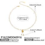 color: P1622-Freshwater Pearl Gourd Gold Necklace -37.5+5cm