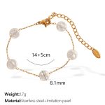 color: SL94 White Bead Gold Bracelet