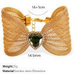 color: SL64 Olive Green Zircon Gold Bracelet