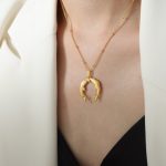 color: P1719-Gold Necklace -40+5cm