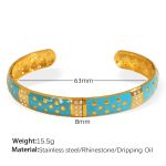 color: SZ192BEG Blue Enamel Gold Bangle