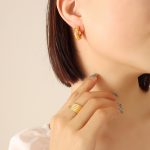 color: F602-Gold Zircon Earrings