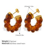 color: EH1328ARG Resin Earrings