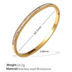 color: SZ208WEG White Rhinestone Gold Bangle