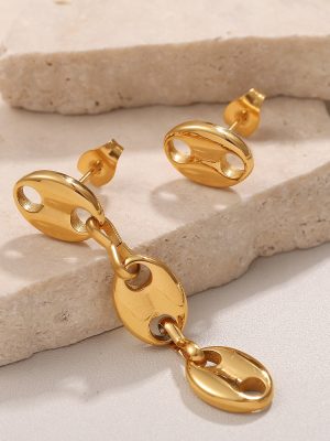 Minimalist Normcore Geometric Pig Nose Earrings Female Stud Earrings Ear Rings U-Shaped Irregular Earrings