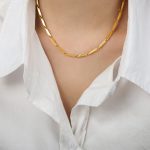 color: P404-Large Gold Necklace -40+5cm-20g