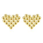 color: Heart Welded Bead Earrings Gold