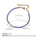 color: SL148EBG Blue Crystal Freshwater Pearl Bracelet