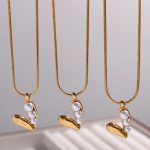 French Style Retro Exquisite Imitation Pearl Love Pendant Necklace Women's Design Simple All-Match