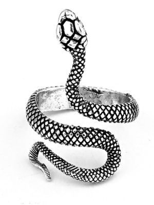 New Vintage Silver Plated Snake Unisex Ring Punk Cobra 12 Zodiac Ring