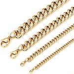 color: 4mm Gold Lobster Clasp / size: Length 18cm Stainless Steel