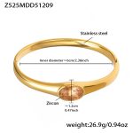 color: Z525-Gold Pink Zircon Bangle