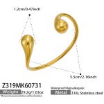 color: Z319-Drop Gold Open Bangle
