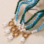 Necklace Turquoise Light Luxury Refined Personalized Freshwater Pearl for Women