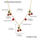 color: TXP242-Multi-charm Glass Stone Necklace +5cm