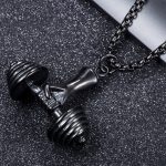 color: Dumbbell Black + Pearl Chain