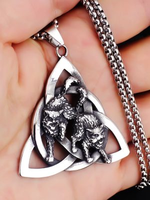 New Men's Necklace Aoding Triangle Mark Pendant Clavicle Viking Pirate Rune Long Sweater Chain
