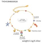 color: TXS418-Gold diy Anklet 19+5cm