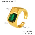 color: A343-Gold Green Zircon Ring / size: US 6