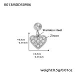 color: K013-Steel Color Heart Zircon Pendant